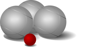 3 boules pétanque et le cochonnet
