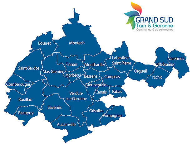 carte des communes de la Communauté de communes 